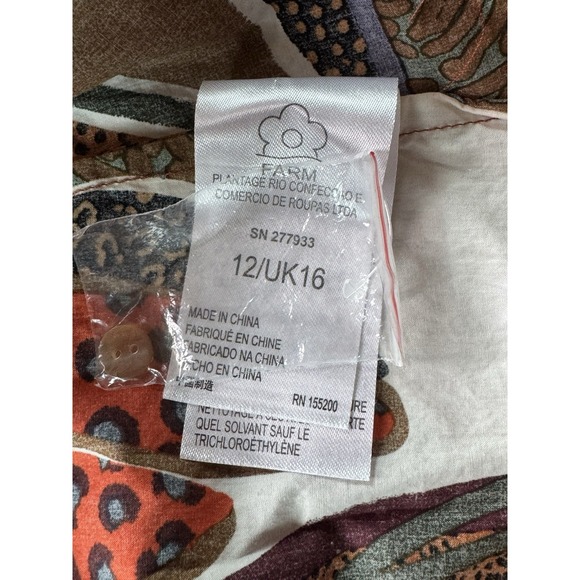 Farm Rio Anthropologie V-Neck Maxi Dress Tropical Leaf Print Womens Size 12 - Picture 5 of 8